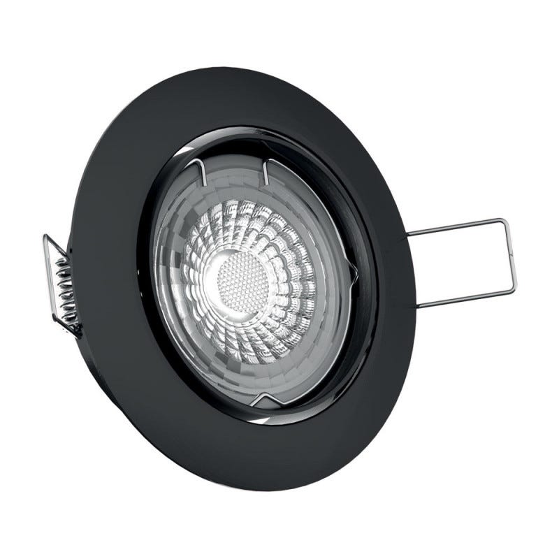 Xanlite - Lot de 5 spots noirs encastrables LED avec ampoules incluses, culot GU10, 345 Lumens, équivalence 50 W, 4000K, Blanc neutre - PACK5SP50ANCW 4