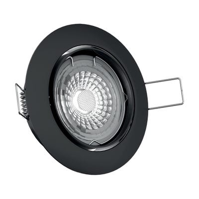 Lot de 5 spots noirs encastrables LED avec ampoules incluses, culot GU10, 345 Lumens, équivalence 50 W, 2700K, Blanc chaud 4