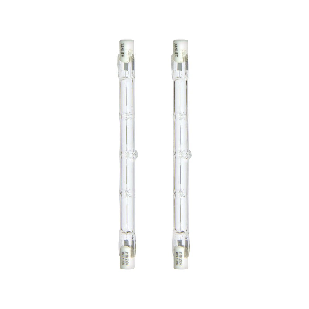 Lot de 2 ampoules halogènes culot R7S, 118mm, 2200 Lumens, équivalence 138 W, 2900 Kelvins, Dimmable