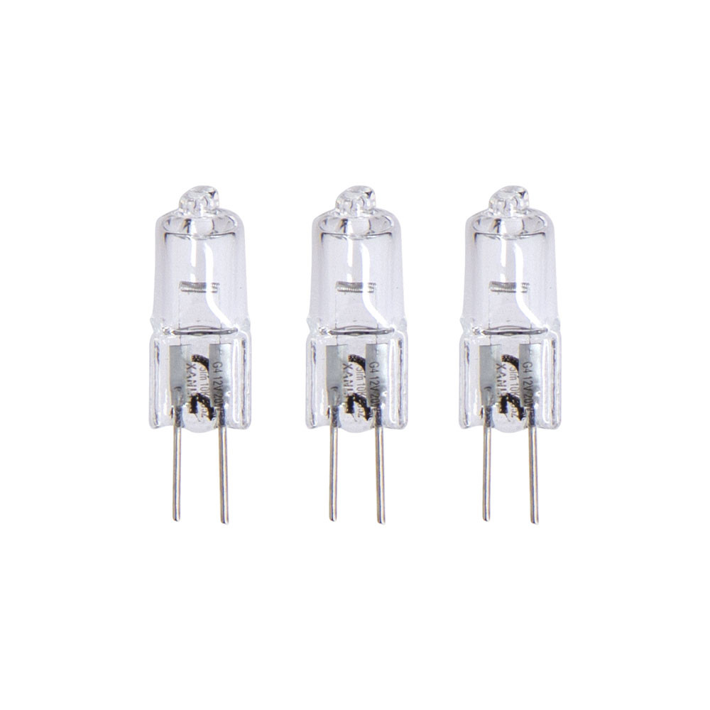 Lot de 3 ampoules halogènes culot G4, 375 Lumens, 2900 Kelvins, Blanc chaud, Dimmable