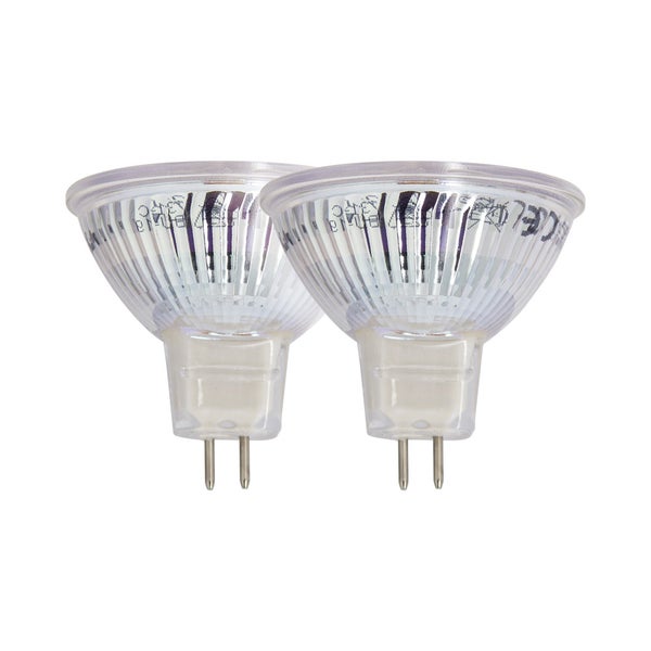 Lot de 2 ampoules SMD LED Spot MR16, culot GU5.3, 345 Lumens, conso. 5W (eq. 35W), 4000K, Blanc neutre 0