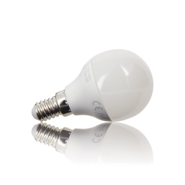 Lot de 5 ampoules SMD LED P45 Opaque, culot E14, 470 Lumens, conso. 5,3 W (eq. 40W), 2700K, Blanc chaud 2