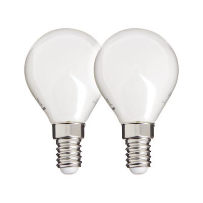 Lot de 2 ampoules Filament LED, culot E14, 806 Lumens, conso. 6,5W (eq. 60W) , 4000K, Blanc neutre 0