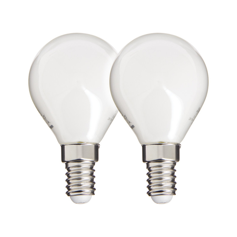 Lot de 2 ampoules Filament LED, culot E14, 806 Lumens, conso. 6,5W (eq. 60W) , 4000K, Blanc neutre