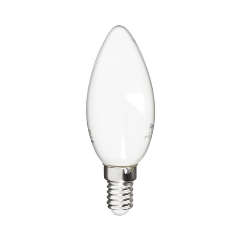 Ampoule Filament LED Flamme Opaque, culot E14, 470 Lumens, conso. 4 W (eq. 40 W), 4000K, Blanc neutre