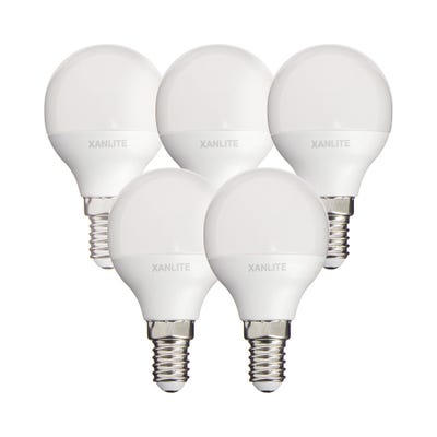 Lot de 5 ampoules SMD LED P45 Opaque, culot E14, 470 Lumens, conso. 5,3 W (eq. 40W), 4000K, Blanc neutre 0