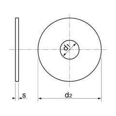 Rondelle plate type L A2 DIN 9021 4X12X1 boîte de 200 - ACTON - 625114 2
