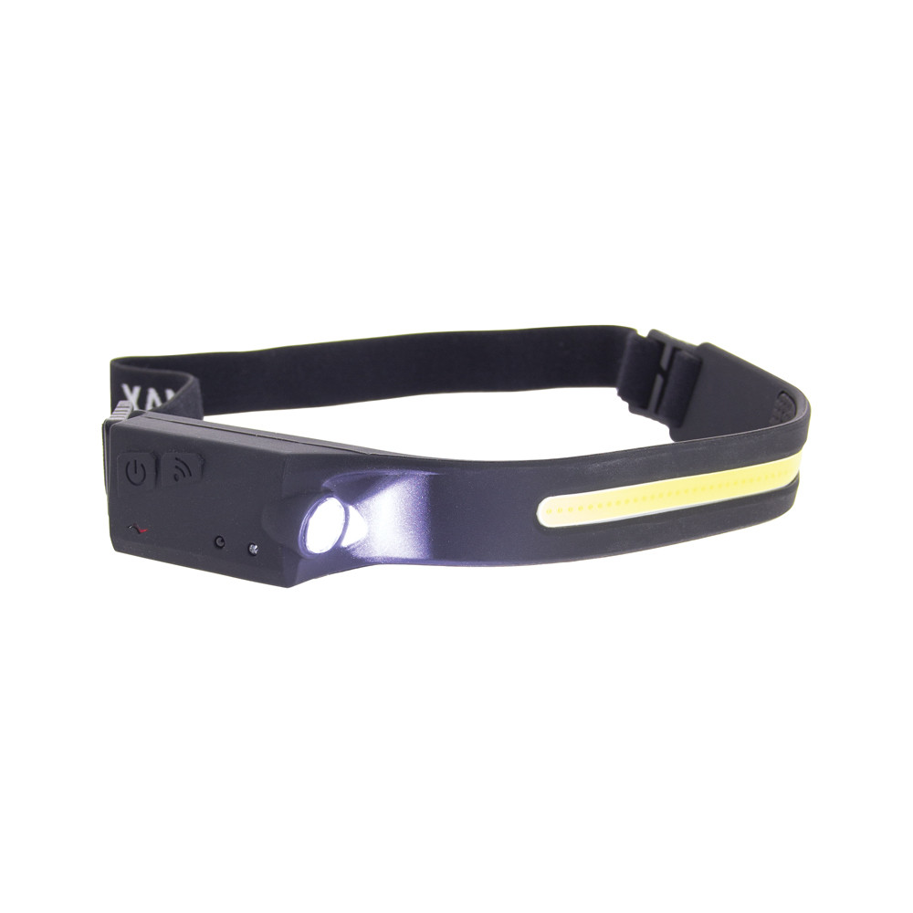 Lampe frontale LED rechargeable, USB 300 lumens, sensor intégré