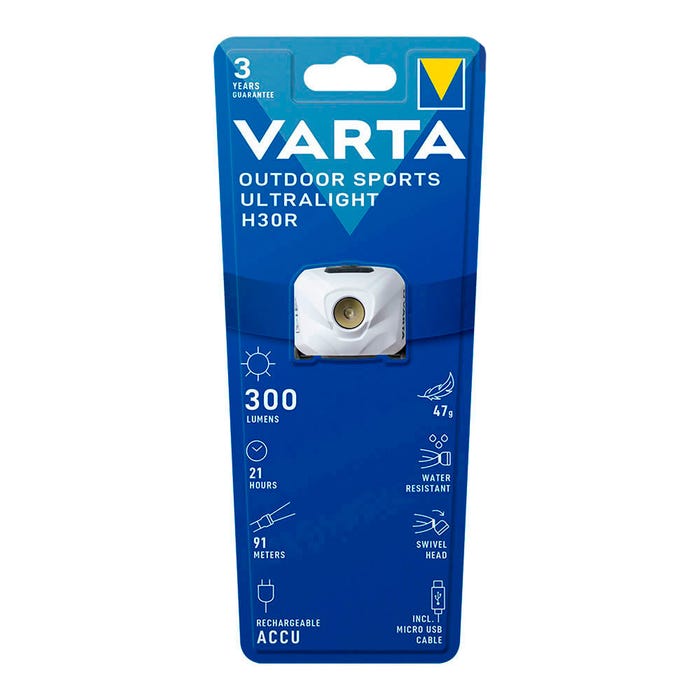 Lampe Frontale Rechargeable Varta Blanche - Ultralight H30r 5