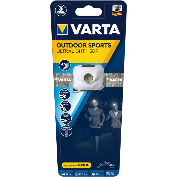 Lampe Frontale Rechargeable Varta Blanche - Ultralight H30r 0