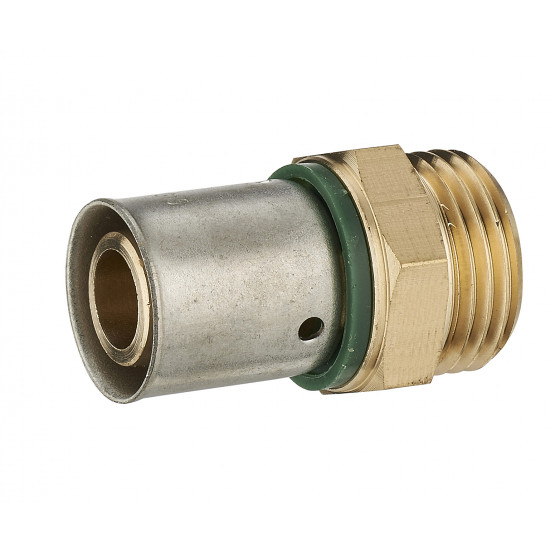 Raccord droit à sertir profil TH pour tube PER NOYON & THIEBAULT - Ø 16 mm à visser femelle écrou libre F3/8 (12x17) Bague à sertir en inox - 3785-12