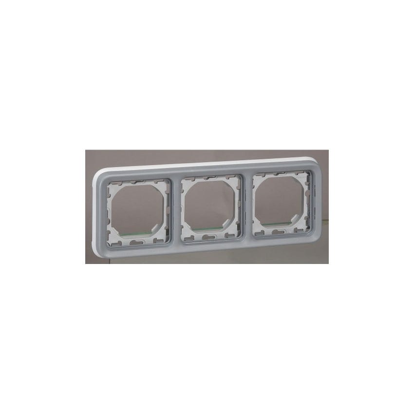 Support plaque 3 postes horizontaux Plexo composable IP55 - Legrand 3