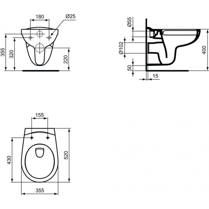 Grohe Pack WC Bâti autoportant + WC Porcher rimless + Abattant + Plaque Blanche (ProjectPorcher-3) 4