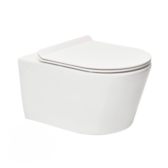 Grohe Pack WC Rapid SL autoportant + WC sans bride SAT Brevis + Abattant ultra-fin softclose Plaque blanche (ProjectBrevis-3) 3