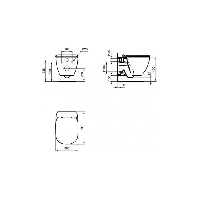 Pack WC Bati-support Geberit extra-plat UP720 + WC Ideal Standard Tesi Aquablade + Abattant softclose + Plaque Chrome 4