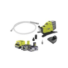 Pack RYOBI Pompe à eau 18V OnePlus 1500 L/H R18TP-0 - 1 Batterie 3.0Ah High Energy - 1 Batterie 5.0Ah - Chargeur rapide