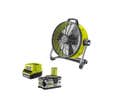 Pack RYOBI Ventilateur brasseur d'air 18V R18F5-0 - 1 batterie 5.0Ah - 1 chargeur rapide RC18120-150