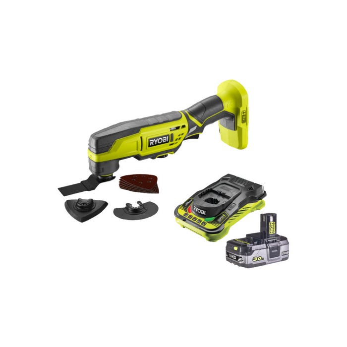 Pack RYOBI Multitool 18V OnePlus R18MT3-0 - 1 Batterie 3.0Ah High Energy - 1 Chargeur ultra rapide 0