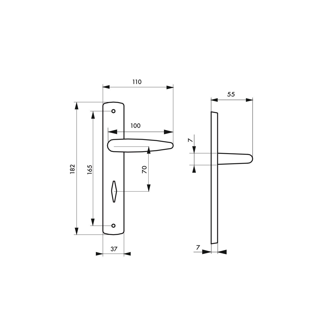 THIRARD - Ensemble de poignées pour porte intérieure Ares à condamnation, carré 7mm, entr'axes 165mm, chromé 1