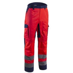 Pantalon de travail HV Haute visibilité renforcé stretch Coverguard HIBANA Rouge Fluo S 0