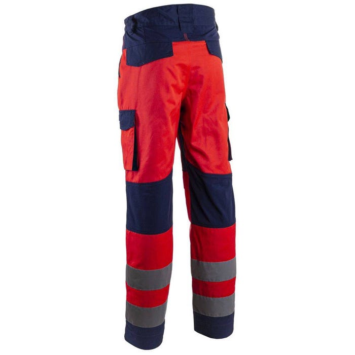 Pantalon de travail HV Haute visibilité renforcé stretch Coverguard HIBANA Rouge Fluo S 1