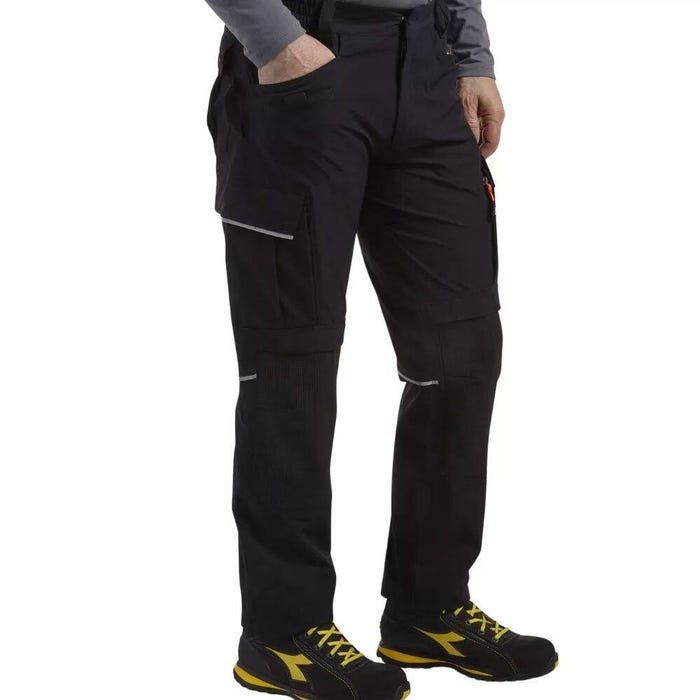Pantalon de travail avec poches genouillères TECH PERFORMANCE Diadora Noir M 2