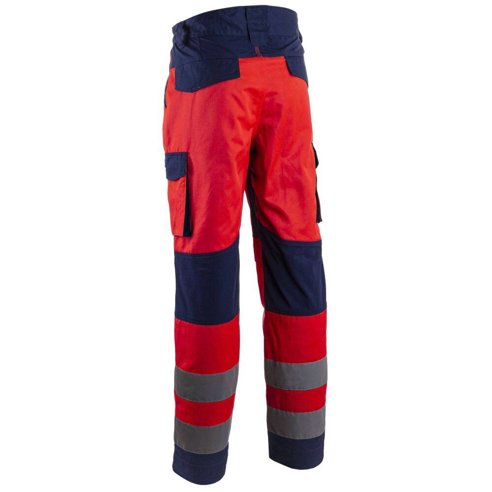 Pantalon de travail HV Haute visibilité renforcé stretch Coverguard HIBANA Rouge Fluo XXL 1