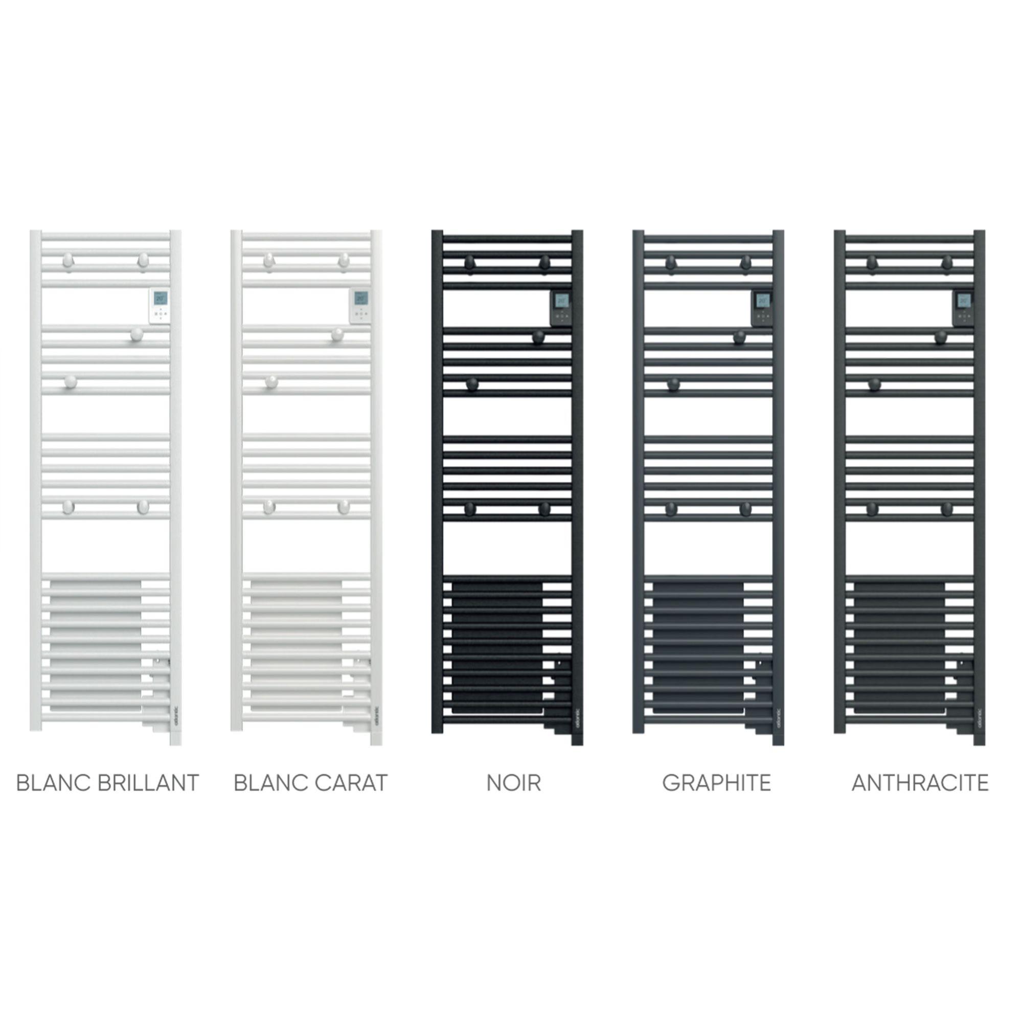 Radiateur sèche-serviettes électrique DORIS DIGITAL étroit sans soufflerie 300W blanc - ATLANTIC - 851134