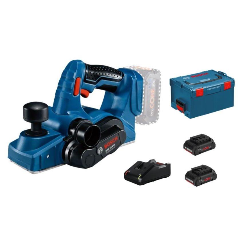 Rabot 18V Bosch GHO 18 V-LI + 2 batteries Procore 4Ah + chargeur en coffret L-BOXX - BOSCH - 06015A030Q