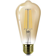 PHILIPS Ampoule LED Edison Vintage Filament E27 - 50W Claire Ambrée - Compatible Variateur - Verre 4