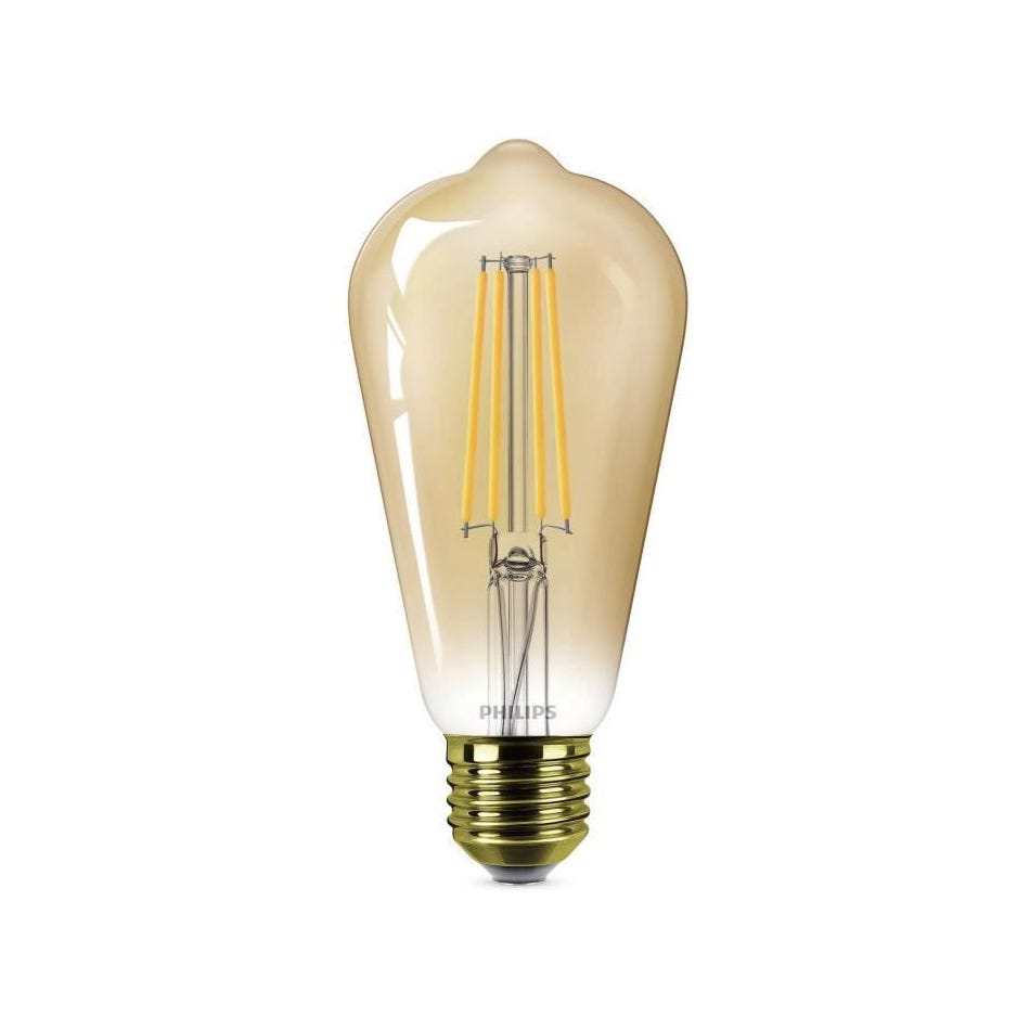 PHILIPS Ampoule LED Edison Vintage Filament E27 - 50W Claire Ambrée - Compatible Variateur - Verre 1