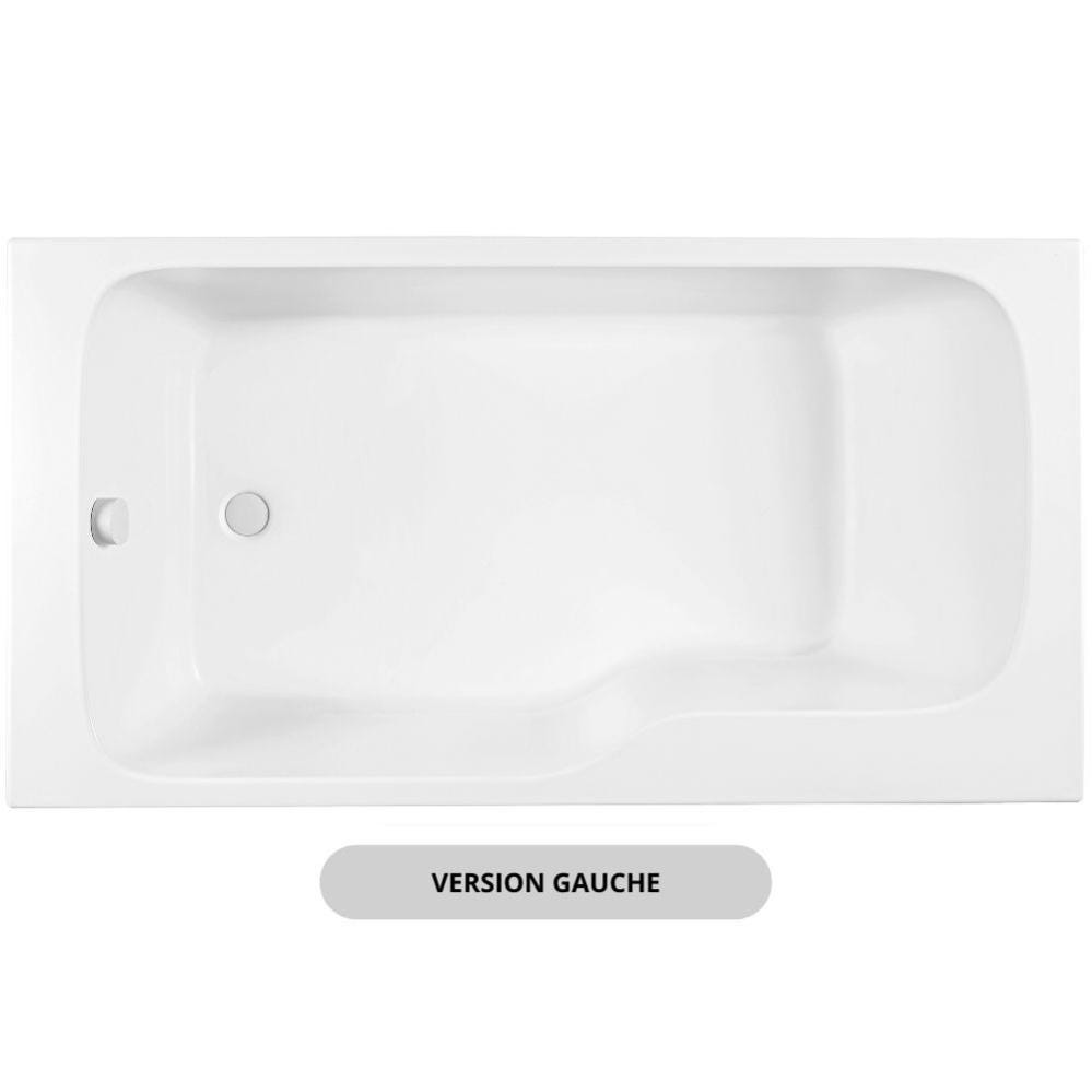 Baignoire bain douche JACOB DELAFON Malice, antidérapant, version Gauche | 160x85cm, Blanc mat 2