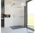 Schulte paroi de douche à l'italienne, 122 x 200 cm, verre rainuré 6 mm, profilé noir, Walk In style industriel