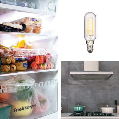 Ampoule à filament LED T26, culot E14, conso. 6,5W, Blanc chaud, Spéciale hotte et frigo 1