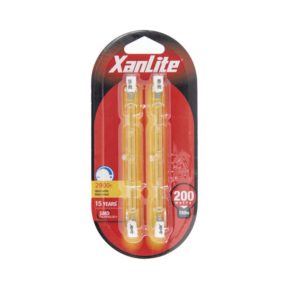 Lot de 2 ampoules halogènes culot R7S, 3090 Lumens,conso.160W, 2900 Kelvins, dimmable