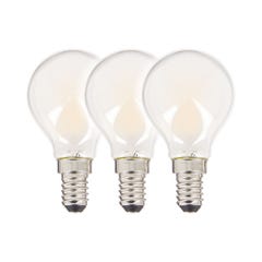 Lot de 3 Ampoules Filament LED P45 Opaque, culot E14, 470 Lumens, équivalence 40W, 2700 Kelvins, Blanc chaud