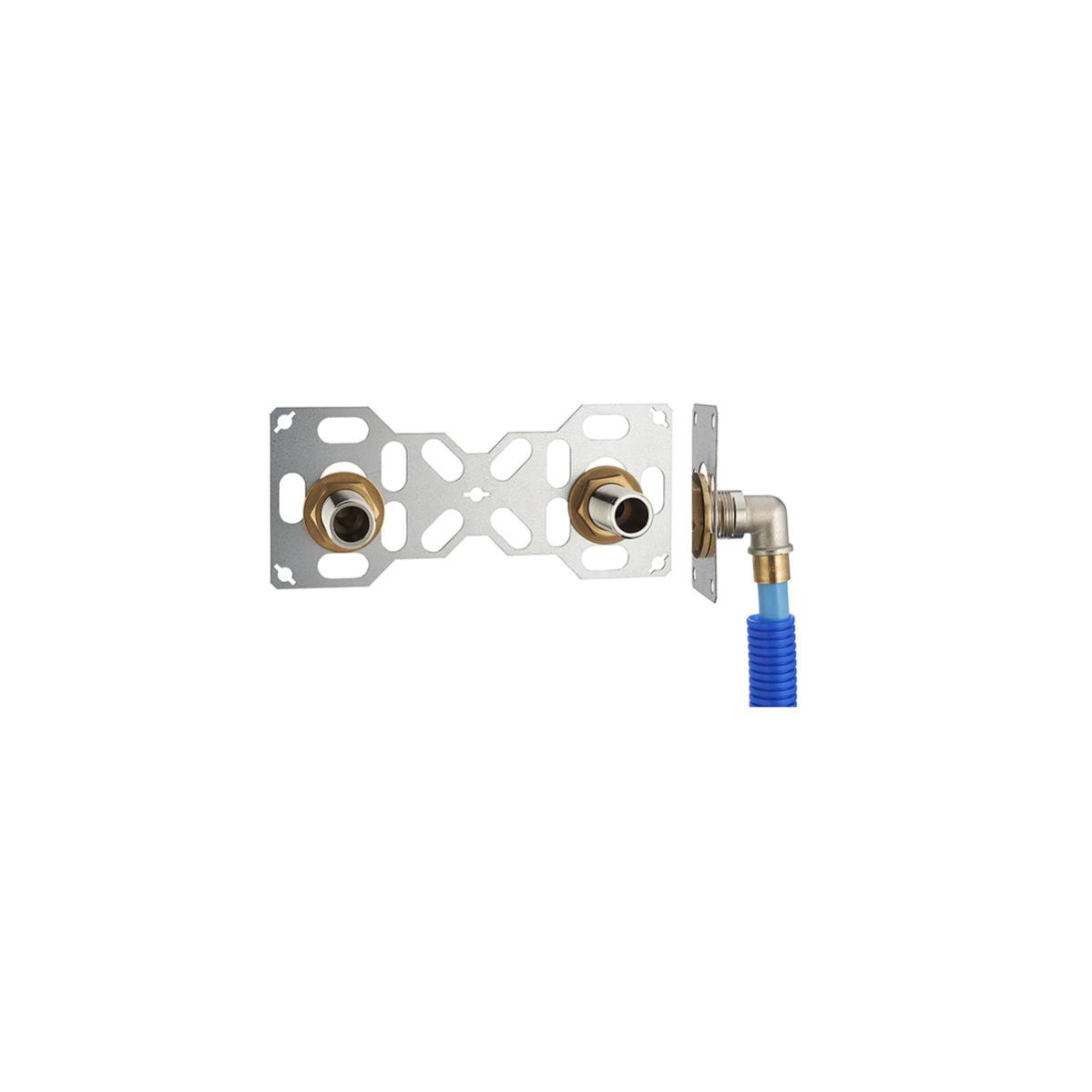 Platine sortie de Cloison double PER à Glissement Ø12 pour douche / baignoire FIXSYSTEM