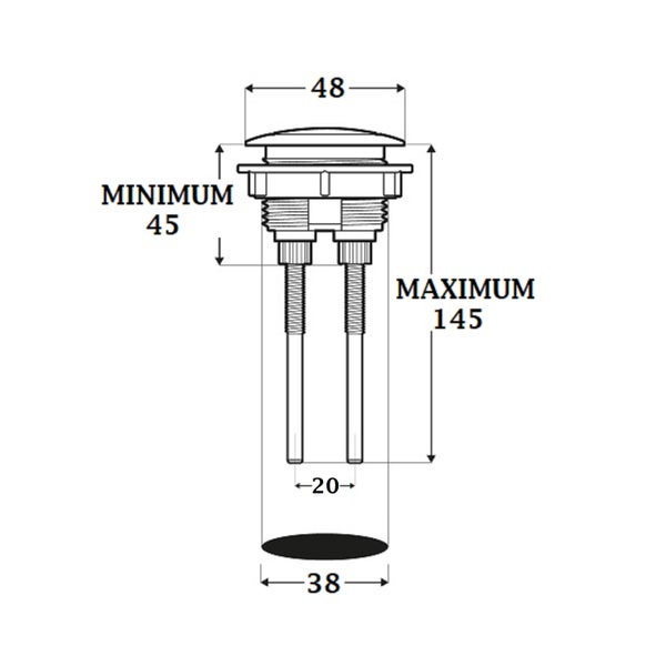 Bouton Double Poussoir 3 Litres / 6 Litres pour Mécanisme WC ❘ Bricoman