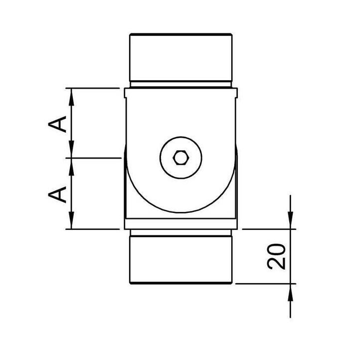 Raccord articulé inox pour tube - 1 pc - 42,4 mm - A2 2