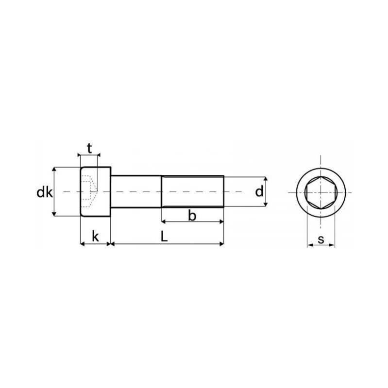 Sachet de vis métaux TCHC inox A4 cylindrique - 15 pcs - 6 mm - 60 mm 1