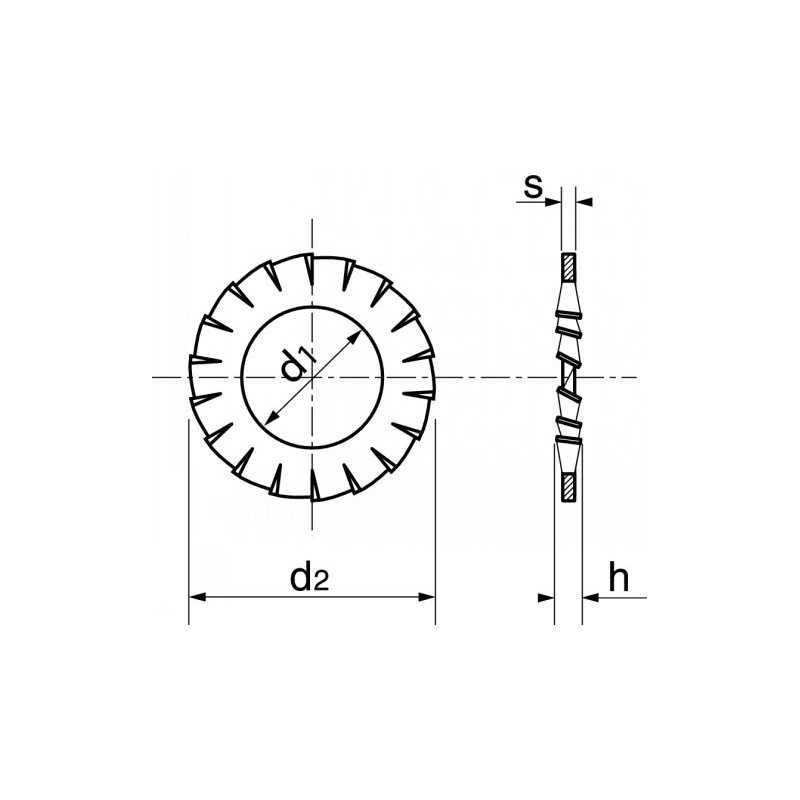 Rondelles éventail (AZ) inox A4 - 100 pcs - 5 mm 1
