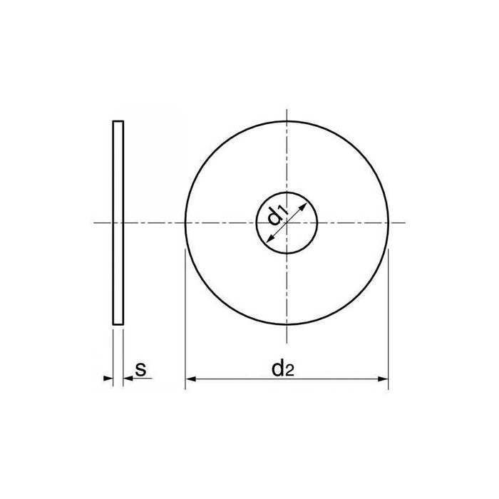 Sachet de rondelles plates Extra Large (LL) inox A4 - 10 pcs - 8 mm 1