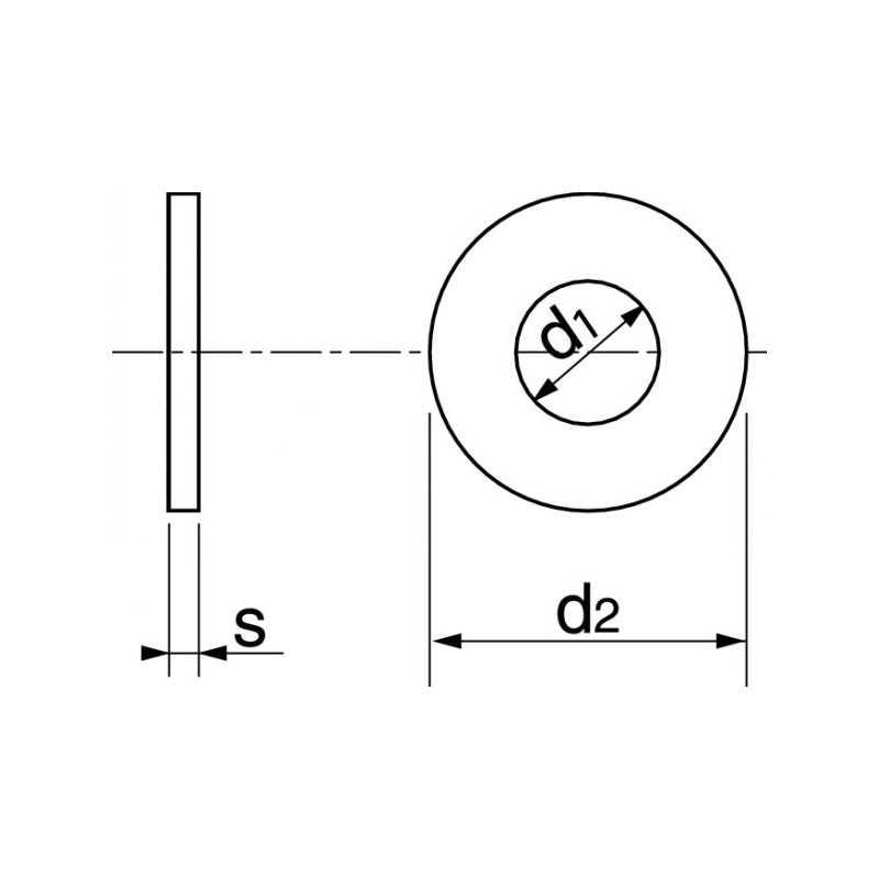 Rondelles plates Moyenne (M) inox A2 - 100 pcs - 5 mm 1