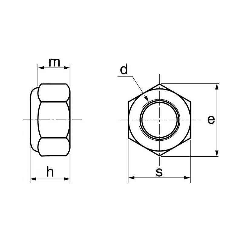 Ecrous freins hexagonaux inox A2 - 100 pcs - 8 mm 1