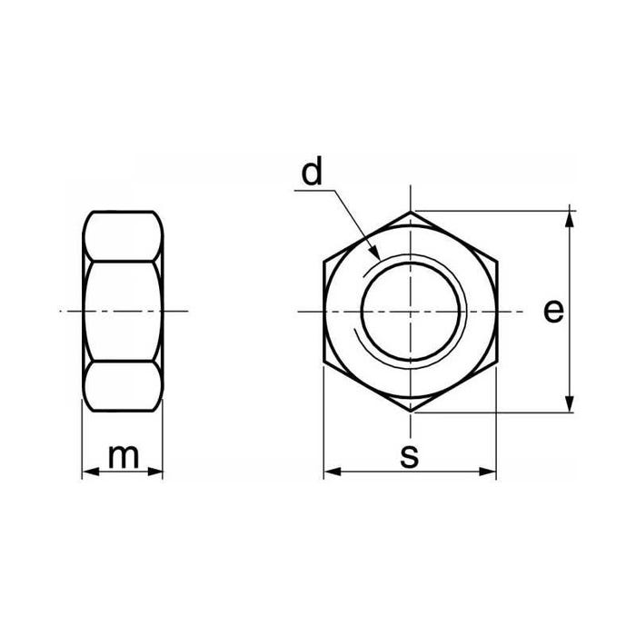 Sachet d'écrous hexagonaux (HU) inox A4 - 5 pcs - 12 mm 1