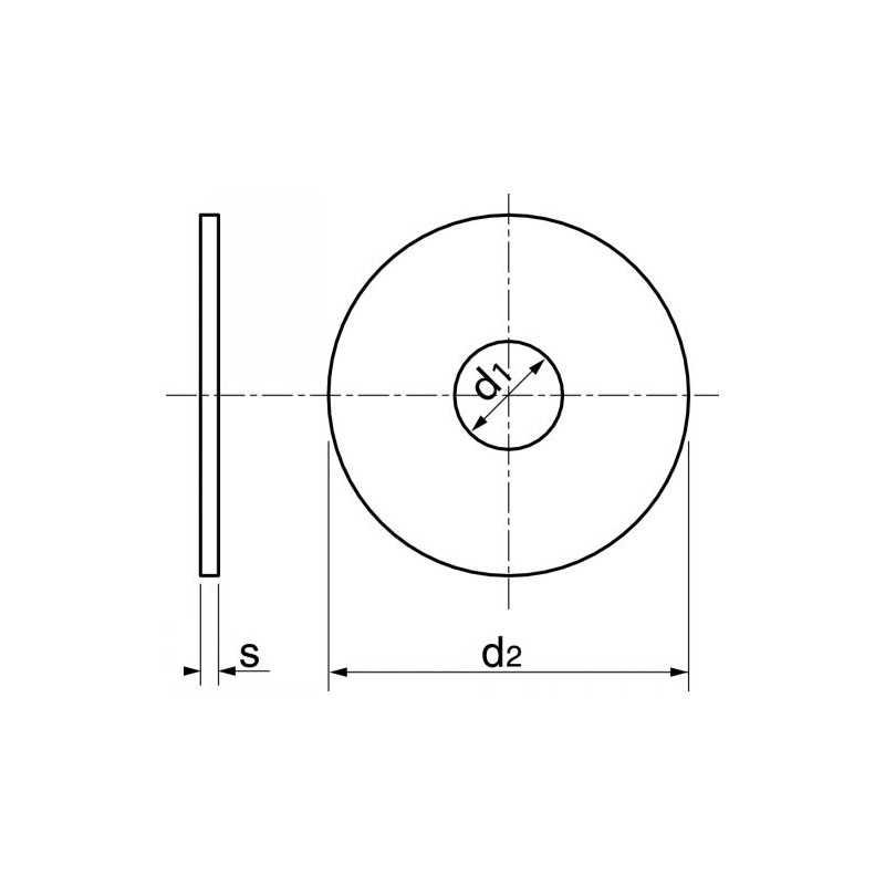 Sachet de rondelles plates Extra Large (LL) inox A4 - 10 pcs - 10 mm 1