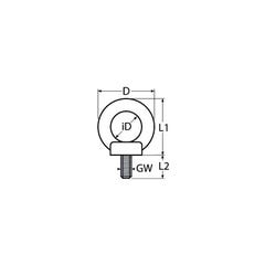 Vis à anneau inox - 1 pc - 8 mm - A2 1