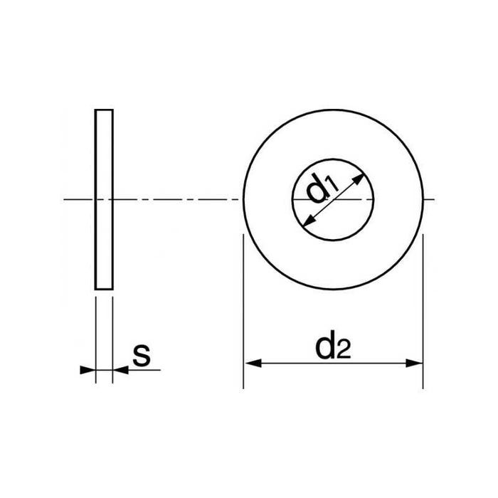 Rondelles plates Moyenne (M) inox A4 - 100 pcs - 5 mm 1