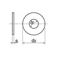 Sachet de rondelles plates Large (L) inox A4 - 10 pcs - 12 mm 1