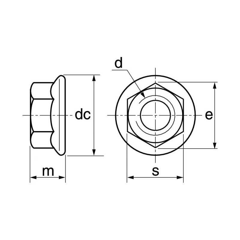 Ecrous à embase crantée inox A4 - 100 pcs - 4 mm 1